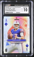 Josh Allen 2024 Wild Card 5 Card Draw Stacked Ace Of Spades Red White and Blue Rainbow #JAN #1/2 (CGC 10) at PristineAuction.com