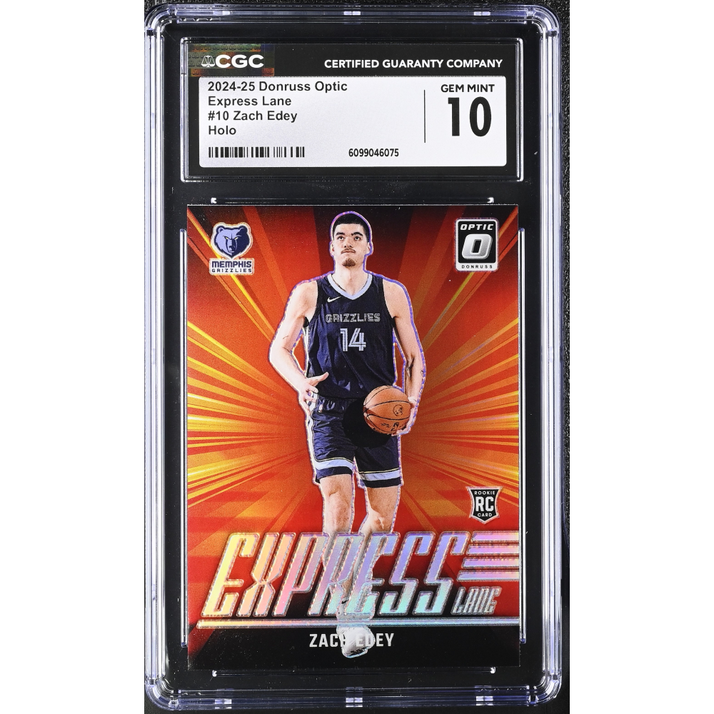 Zach Edey 2024-25 Donruss Optic Express Lane Holo #10 (CGC 10) at PristineAuction.com