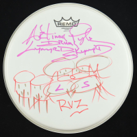 Artimus Pyle Signed 12.25" Drum Head with Multiple Inscriptions & Drum Set Sketch (ACOA) at PristineAuction.com