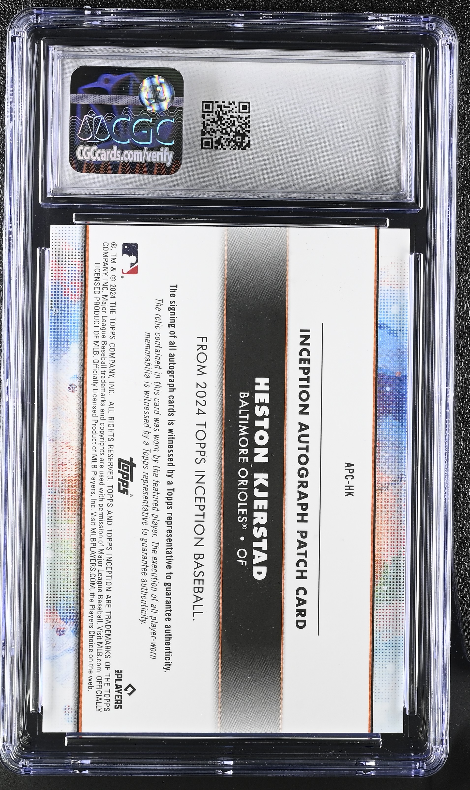 Heston Kjerstad 2024 Topps Inception Autograph Patch #APCHK #196/200 RC (CGC 10 | Auto 10) at PristineAuction.com Heston Kjerstad 2024 Topps Inception Autograph Patch #APCHK #196/200 RC (CGC 10 | Auto 10) at PristineAuction.com