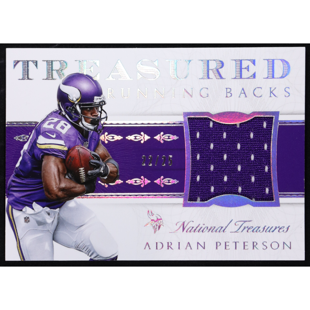 Adrian Peterson 2015 Panini National Treasures Treasured Running Backs Materials #TRBAP #22/25 at PristineAuction.com