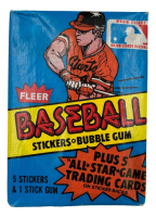 1981 Fleer Baseball (5) Sticker Card Wax Pack at PristineAuction.com
