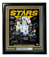 1998-99 Stars Custom Framed Photo Team-Signed By (10) with Mike Modano, Brett Hull, Joe Nieuwendyk, Ed Belfour (Beckett) at PristineAuction.com