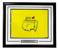 Hideki Matsuyama Signed 2021 Masters Custom Framed Pin Flag (PSA) at PristineAuction.com
