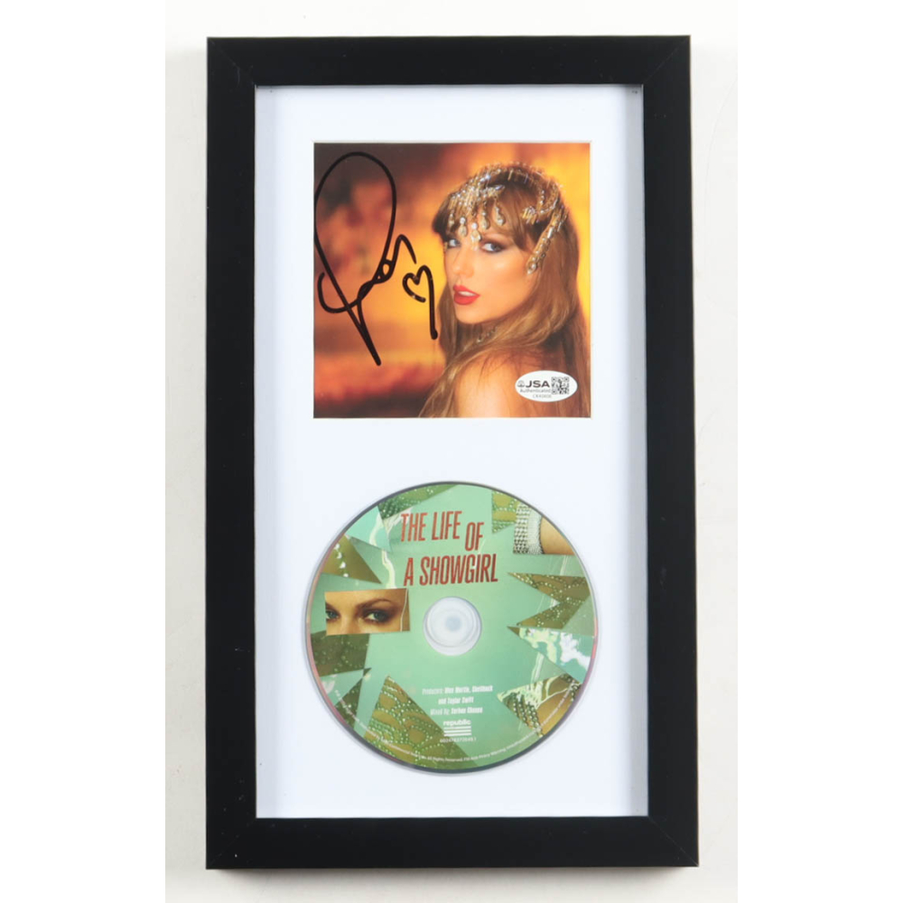 Taylor Swift Signed "The Life of a Showgirl" Custom Framed CD Insert Display with CD (JSA) at PristineAuction.com
