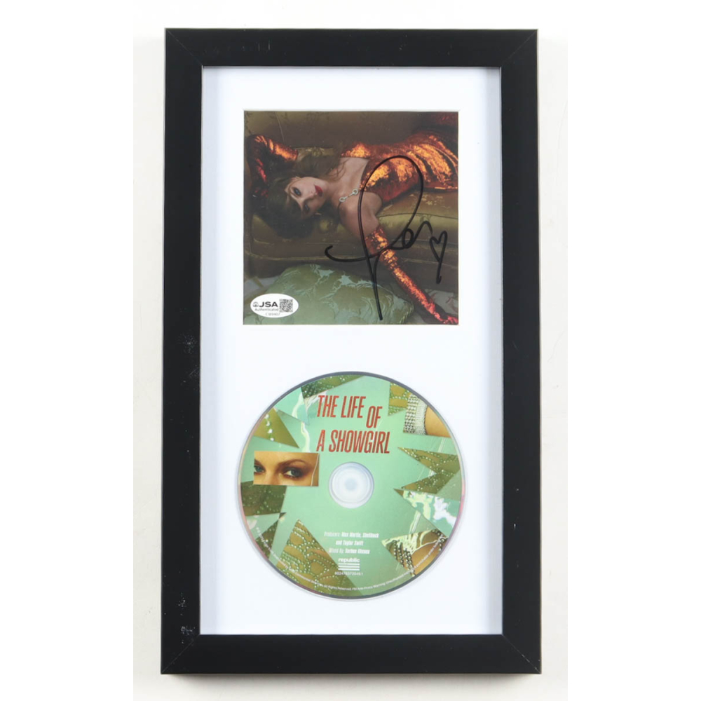 Taylor Swift Signed "The Life of a Showgirl" Custom Framed CD Insert Display with CD (JSA) at PristineAuction.com