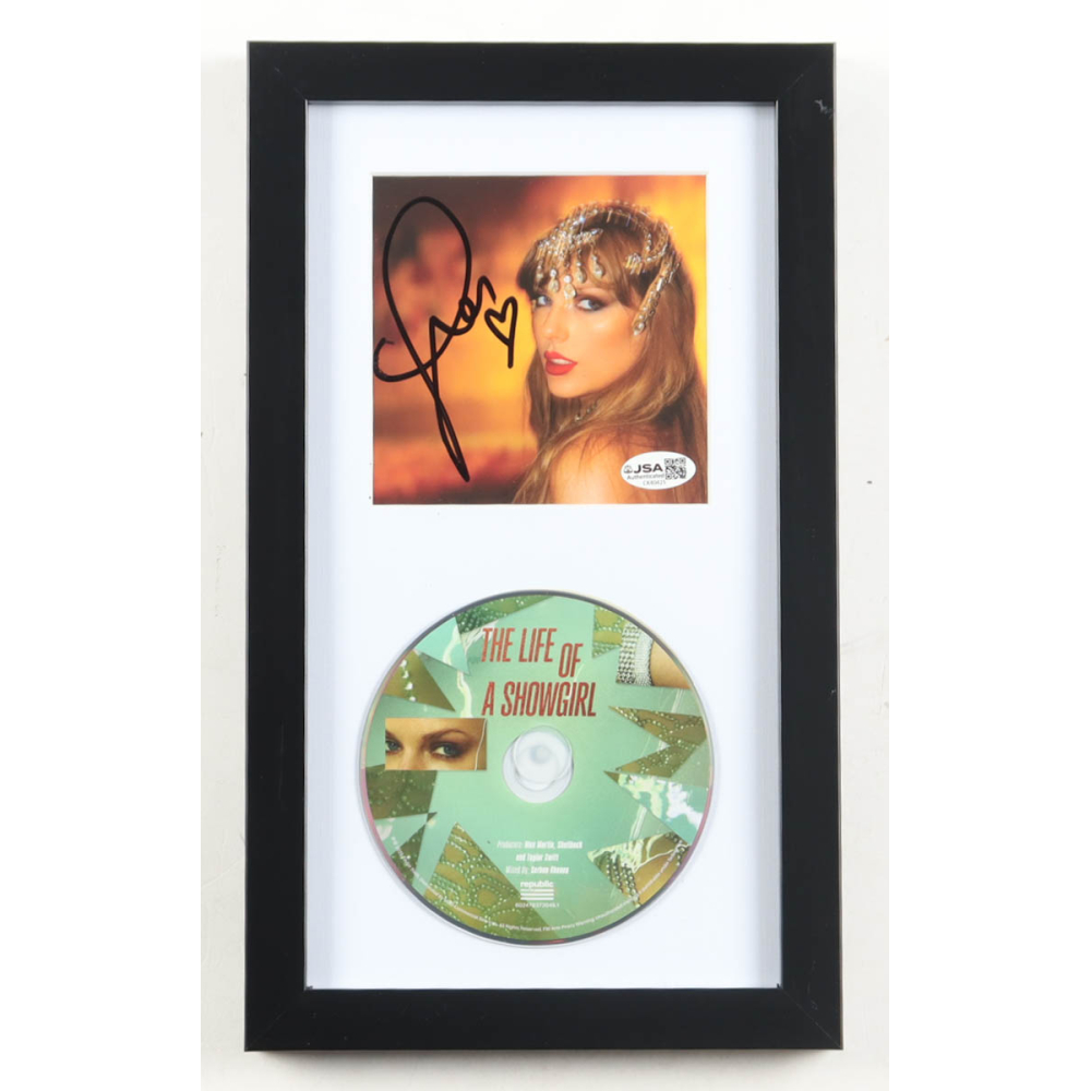 Taylor Swift Signed "The Life of a Showgirl" Custom Framed CD Insert Display with CD (JSA) at PristineAuction.com
