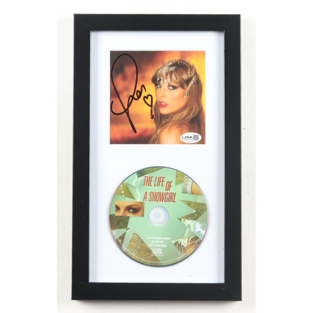 Taylor Swift Signed "The Life of a Showgirl" Custom Framed CD Insert Display with CD (JSA) at PristineAuction.com