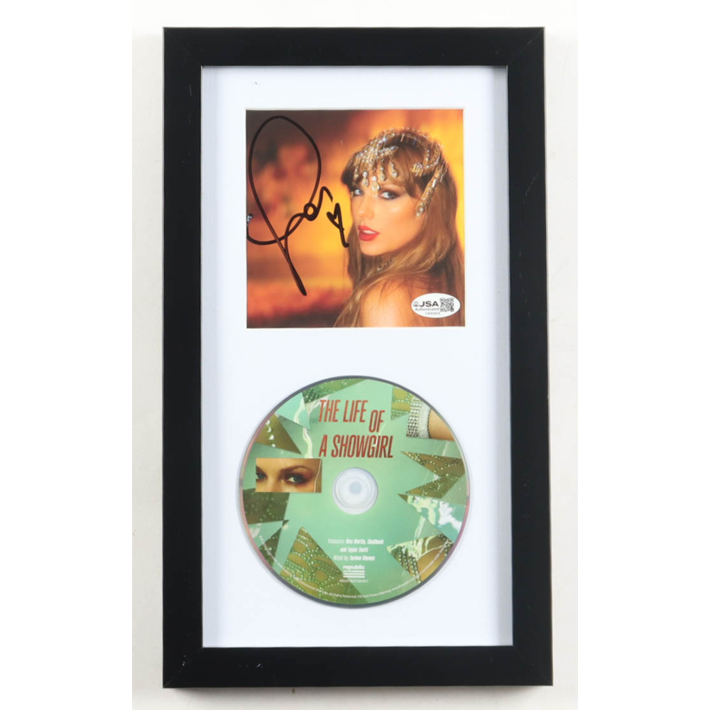 Taylor Swift Signed "The Life of a Showgirl" Custom Framed CD Insert Display with CD (JSA) at PristineAuction.com