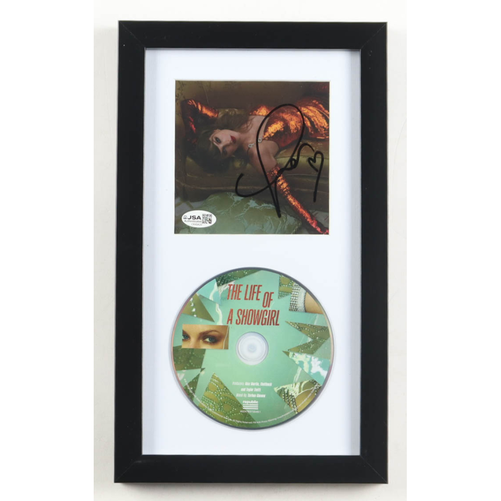 Taylor Swift Signed "The Life of a Showgirl" Custom Framed CD Insert Display with CD (JSA) at PristineAuction.com