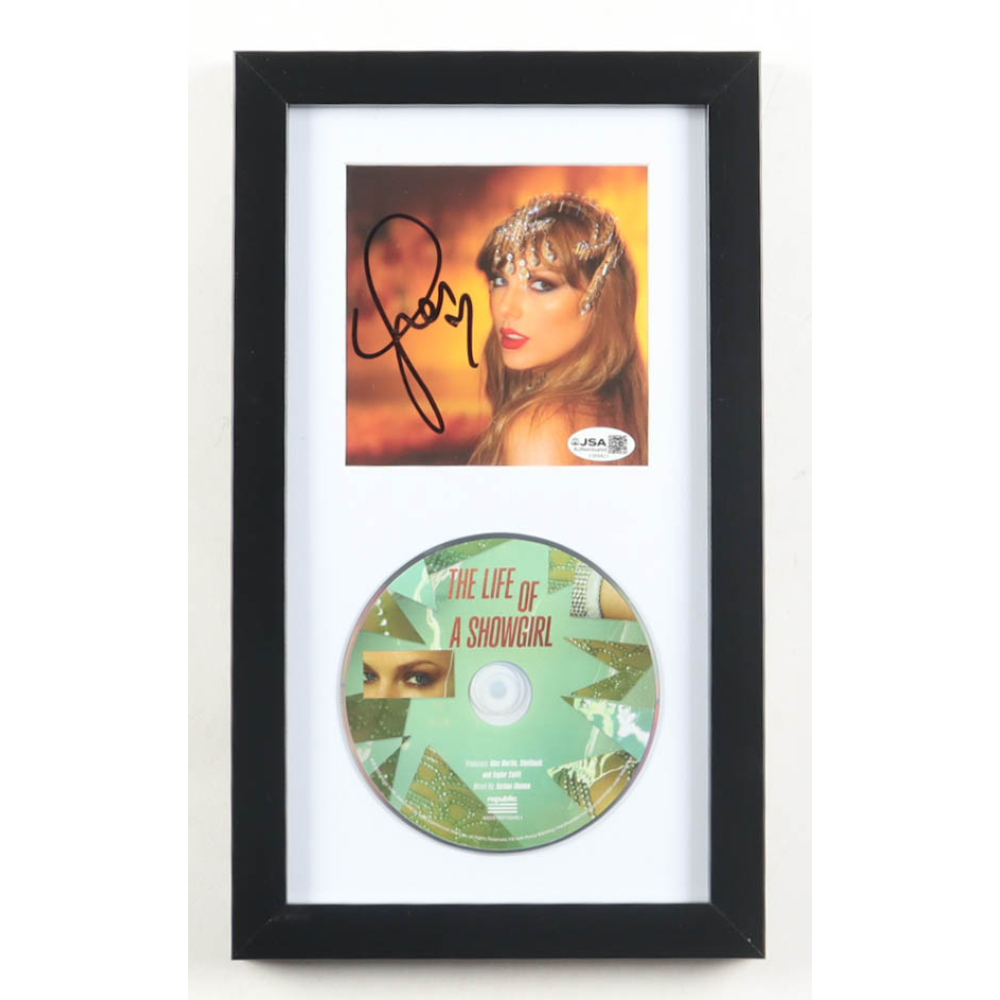 Taylor Swift Signed "The Life of a Showgirl" Custom Framed CD Insert Display with CD (JSA) at PristineAuction.com