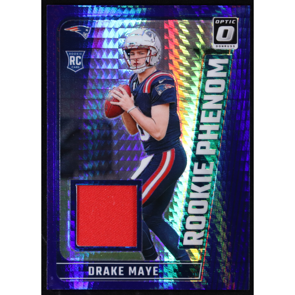Drake Maye 2024 Donruss Optic Rookie Phenoms Blue Hyper #12 RC at PristineAuction.com