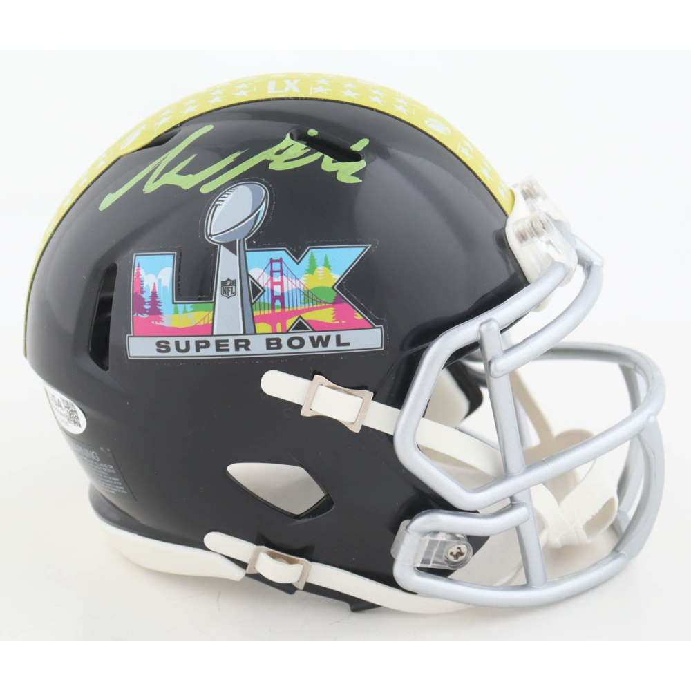 Mike Macdonald Signed Super Bowl LX Logo Speed Mini Helmet (JSA) at PristineAuction.com