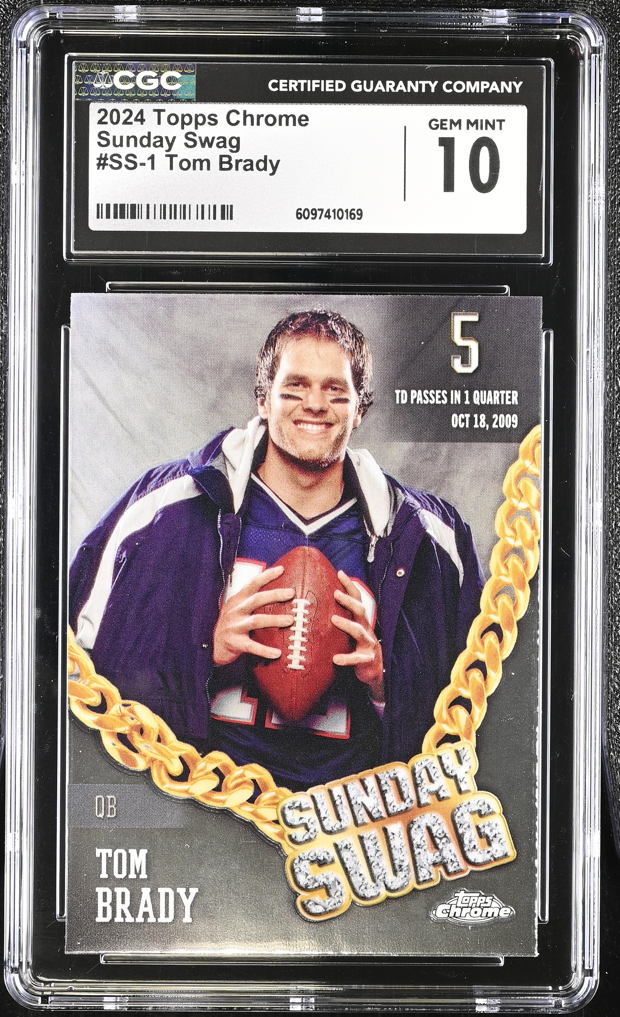 Tom Brady 2024 Topps Chrome Sunday Swag #SS1 (CGC 10) at PristineAuction.com Tom Brady 2024 Topps Chrome Sunday Swag #SS1 (CGC 10) at PristineAuction.com
