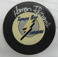 Manon Rheaume Signed Lightning Hockey Puck (JSA) at PristineAuction.com