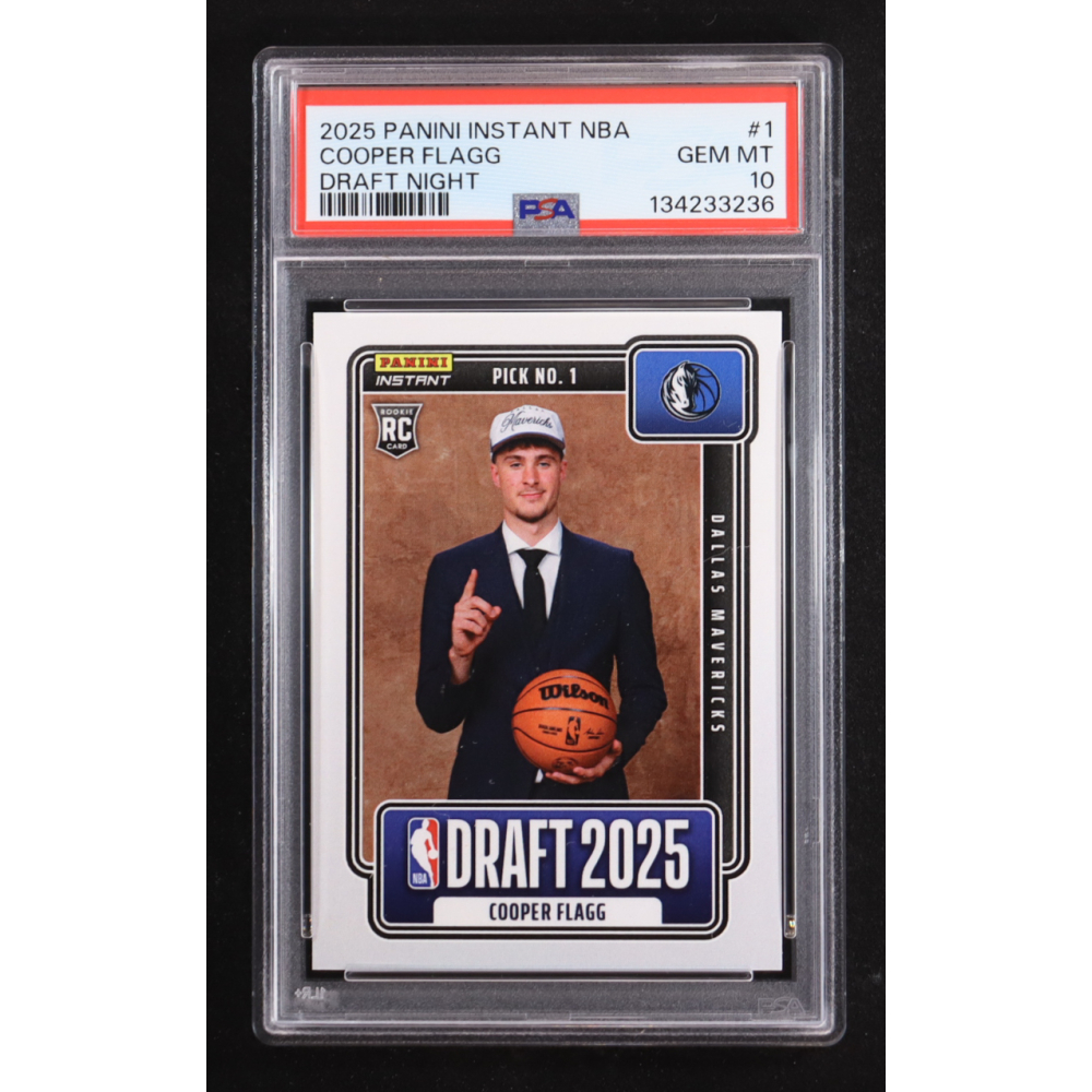 Cooper Flagg 2025-26 Panini Instant Draft Night #NBADN1 RC (PSA 10) at PristineAuction.com