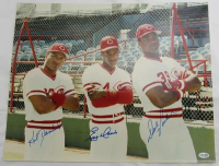 Eric Davis, Dave Parker & Kal Daniels Signed Reds 16x20 Photo (JSA) at PristineAuction.com