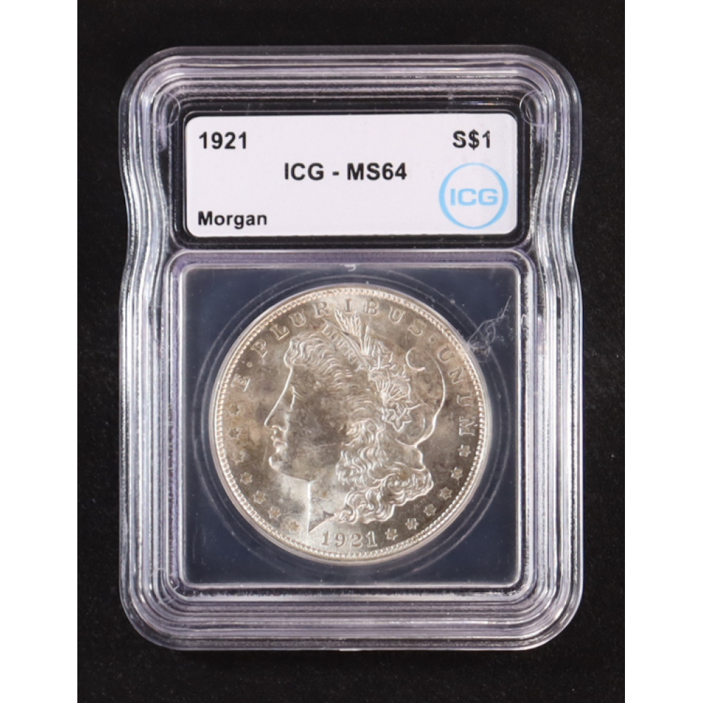 1921 Morgan Silver $1 Dollar (ICG MS64) at PristineAuction.com