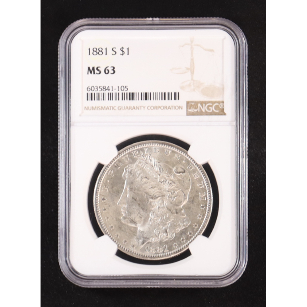 1881-S Morgan Silver $1 Dollar (NGC MS63) at PristineAuction.com