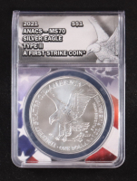 2021 American Silver $1 Dollar Eagle, Type 2 - First Strike (ANACS MS70) at PristineAuction.com