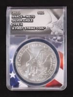 2021 American Silver $1 Dollar Eagle, Type 2 - First Strike (ANACS MS70) at PristineAuction.com