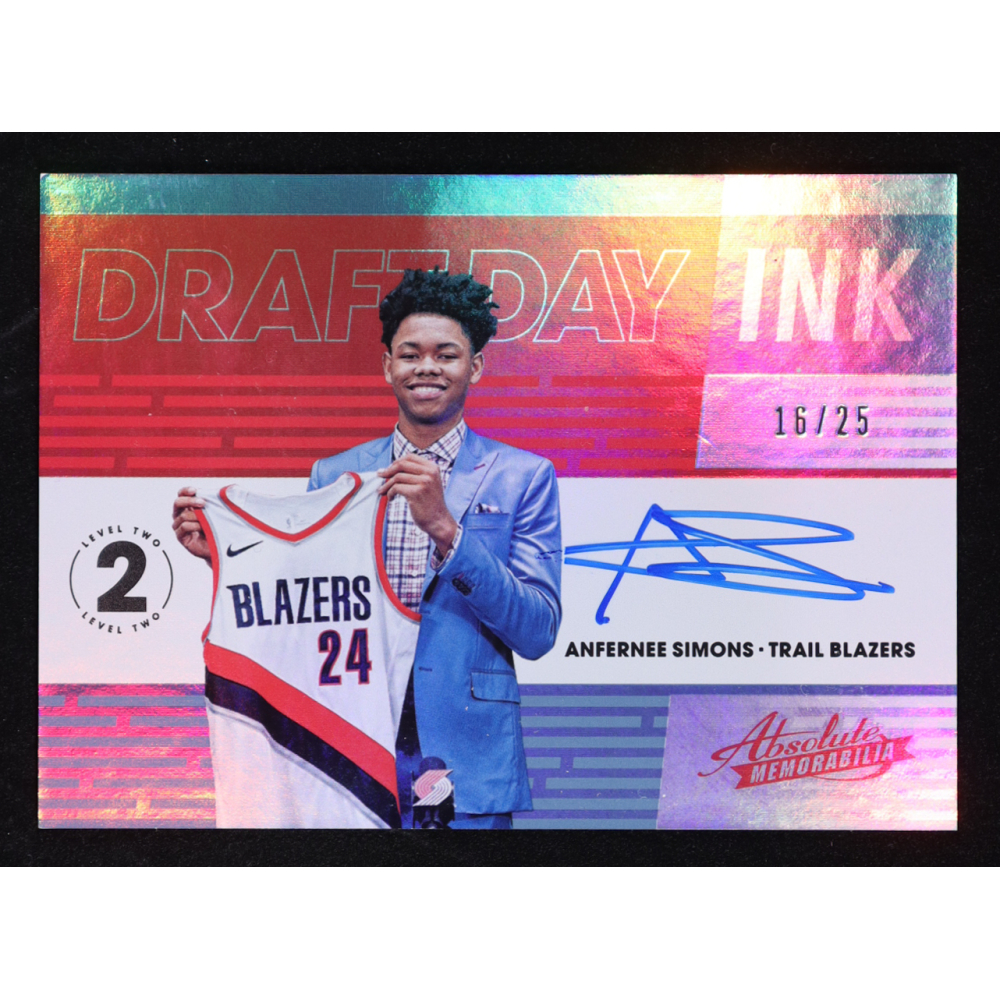 Anfernee Simons 2018-19 Absolute Memorabilia Draft Day Ink Level 2 #24 #16/25 RC at PristineAuction.com