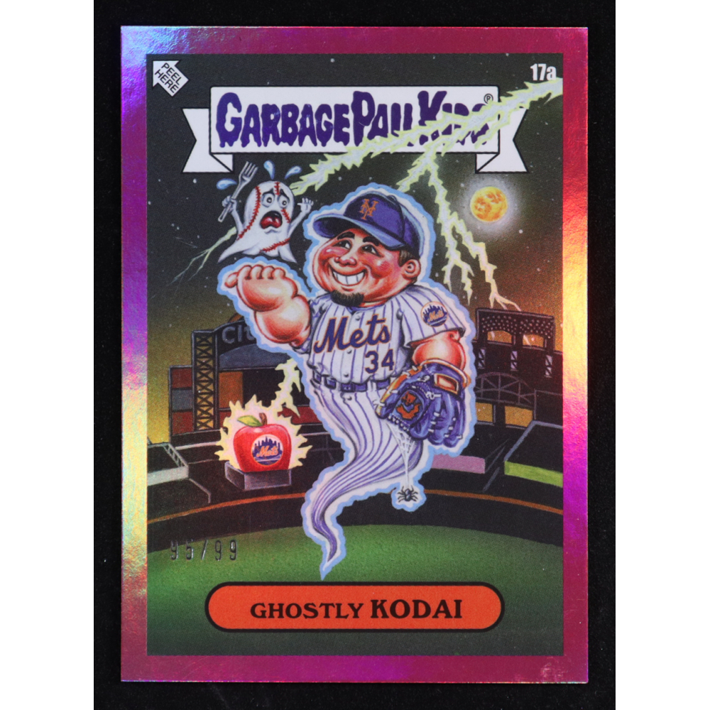 Kodai Senga 2023 Topps Garbage Pail Kids MLB Series 3 Pink Foil #17a #95/99 Ghostly Kodai at PristineAuction.com