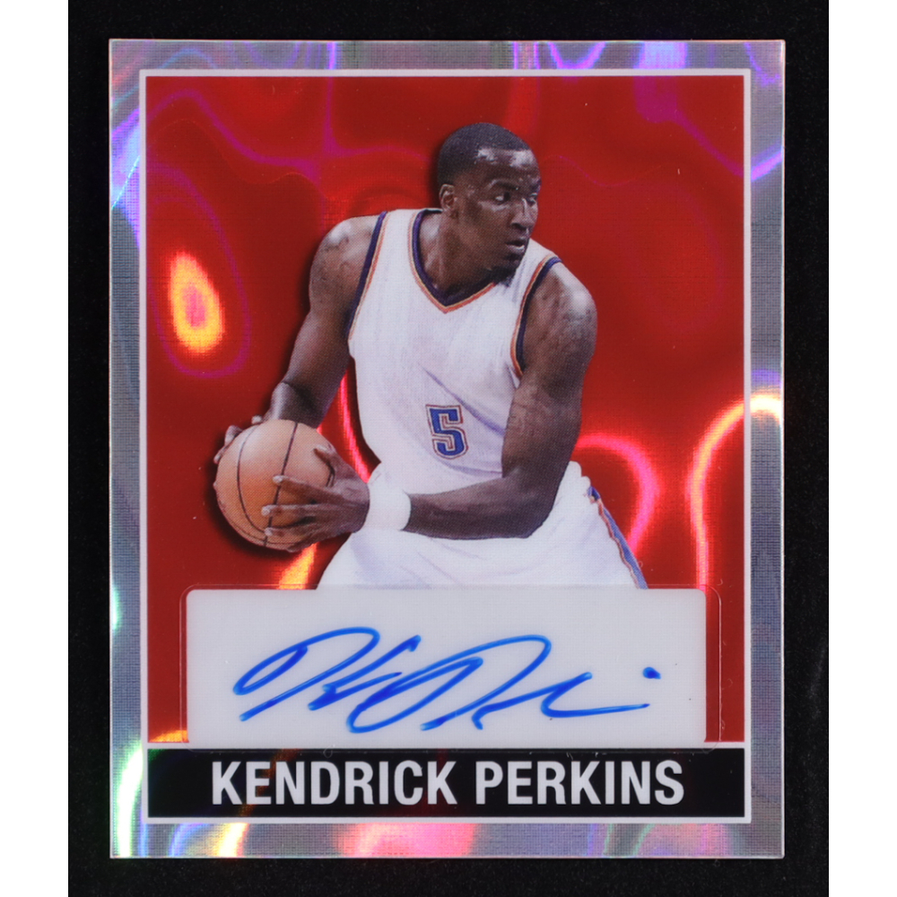 Kendrick Perkins 2025 Leaf 15th Anniversary '48 Leaf Red Lava #48AKP1 #1/1 at PristineAuction.com