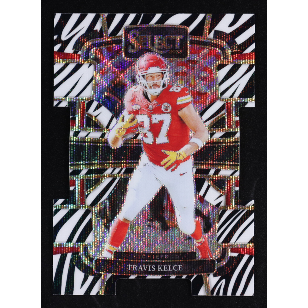Travis Kelce 2023 Select Prizm Zebra Die Cut #50 at PristineAuction.com