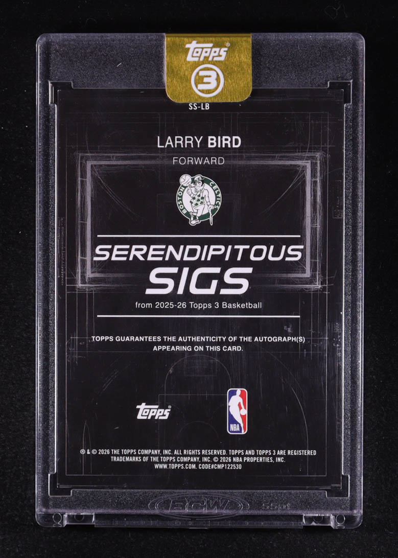 Larry Bird 2025-26 Topps 3 Serendipitous Sigs Bronze #SSLB #15/25 at PristineAuction.com Larry Bird 2025-26 Topps 3 Serendipitous Sigs Bronze #SSLB #15/25 at PristineAuction.com