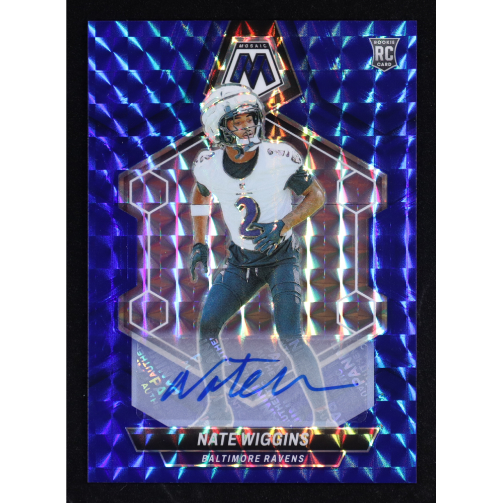 Nate Wiggins 2024 Panini Mosaic Rookie Autographs Mosaic Blue #330 #14/99 RC at PristineAuction.com