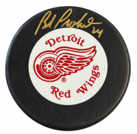 Bob Probert Signed Red Wings Logo Hockey Puck (JSA) at PristineAuction.com