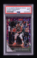 Giannis Antetokounmpo 2019-20 Hoops Premium Stock Prizms Purple Disco #102 (PSA 9) at PristineAuction.com