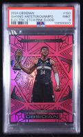 Giannis Antetokounmpo 2024-25 Panini Obsidian Electric Etch Pink Flood #183 #13/49 (PSA 9) at PristineAuction.com