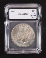 1923 Peace Silver $1 Dollar (ICG MS65) at PristineAuction.com
