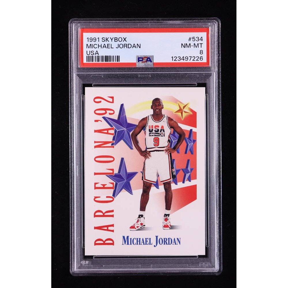 Michael Jordan 1991-92 SkyBox #534 USA (PSA 8) at PristineAuction.com