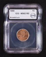 1999 Lincoln 1C Cent - Mint Error, Broadstruck (ICG MS62 RD) at PristineAuction.com