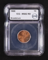 1999 Lincoln 1C Cent - Mint Error, Broadstruck (ICG MS62 RD) at PristineAuction.com