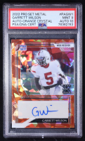 Garrett Wilson 2022 Pro Set Metal Autographs Crystal Orange #PAGW1 RC #3/4 (PSA 9 | Autograph Grade 10) at PristineAuction.com