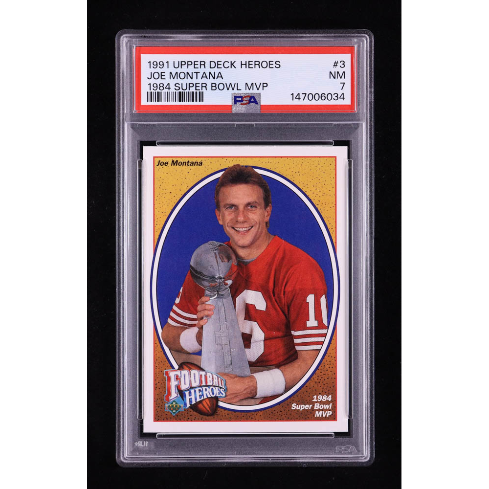 Joe Montana 1991 Upper Deck Joe Montana Heroes #3 (PSA 7) at PristineAuction.com