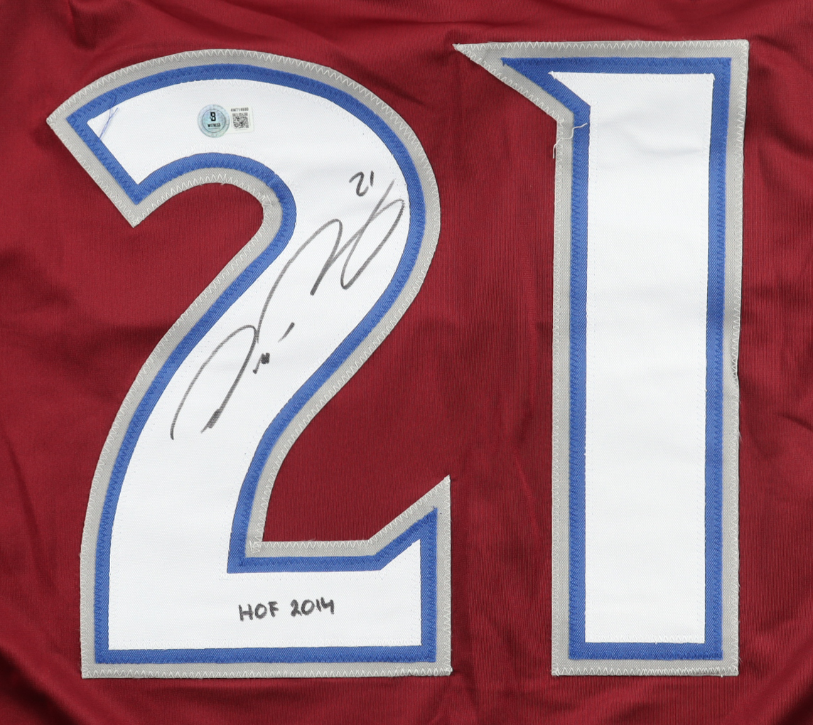 Peter Forsberg Signed Jersey Inscribed "HOF 2014" (Beckett) at PristineAuction.com Peter Forsberg Signed Jersey Inscribed "HOF 2014" (Beckett) at PristineAuction.com