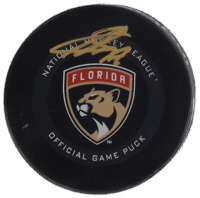 Sergei Bobrovsky Signed Panthers Logo Hockey Puck (AJ Sports World) at PristineAuction.com
