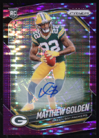 Matthew Golden 2025 Panini Prizm Autographs Prizms Purple Pulsar #326 RC at PristineAuction.com