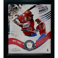 Mike Trout Angels LE Custom Framed Photo Display with Piece of Game-Used Baseball (MLB) at PristineAuction.com