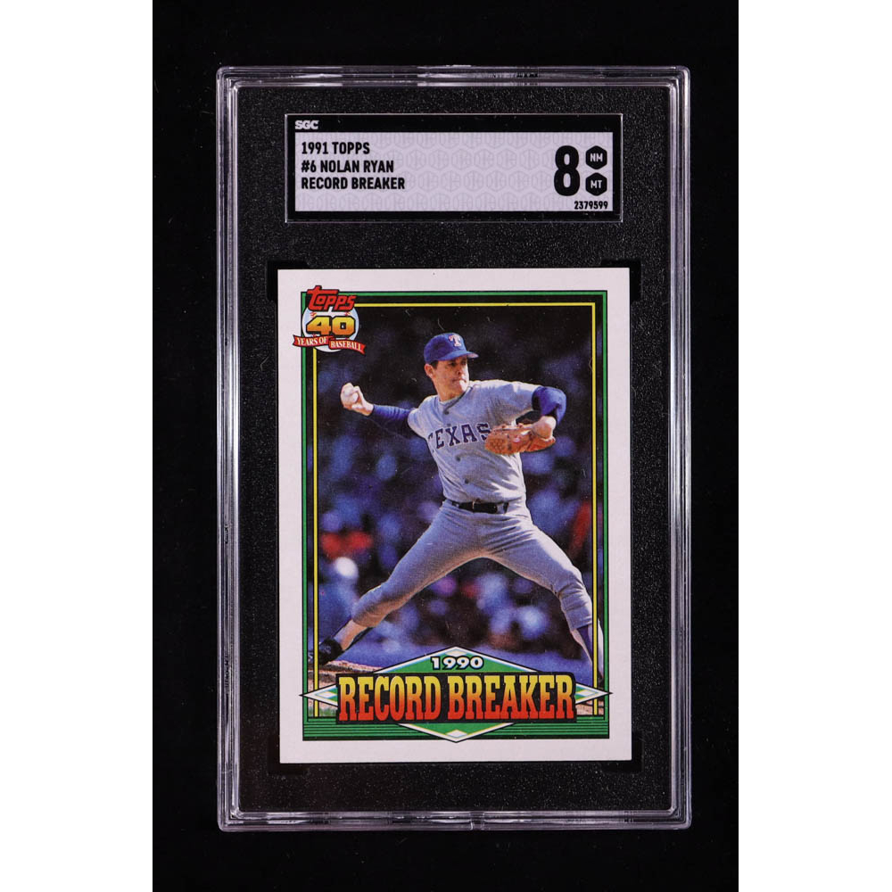 Nolan Ryan 1991 Topps #6 RB (SGC 8) at PristineAuction.com