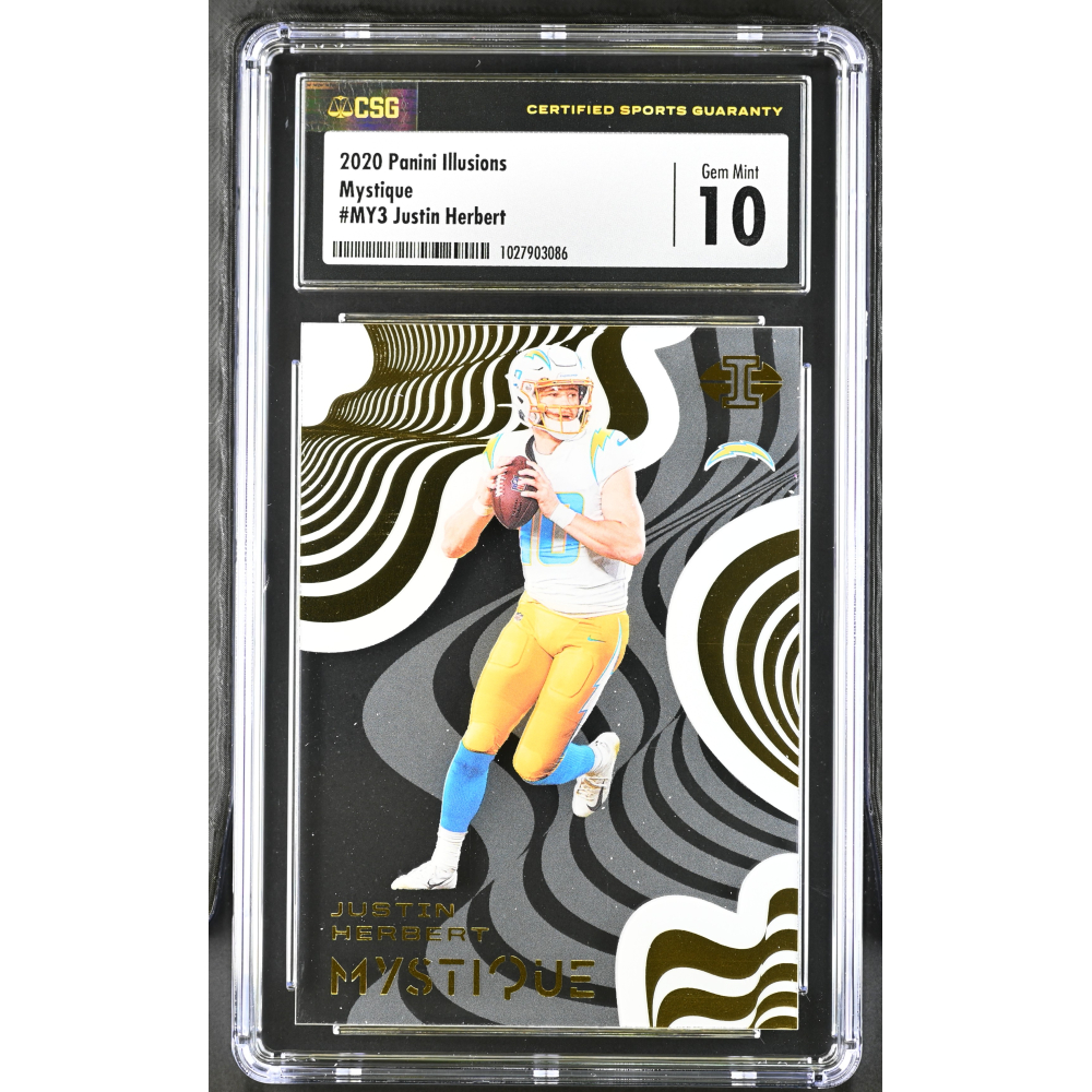 Justin Herbert 2020 Panini Illusions Mystique #MY3 RC (CSG 10) at PristineAuction.com