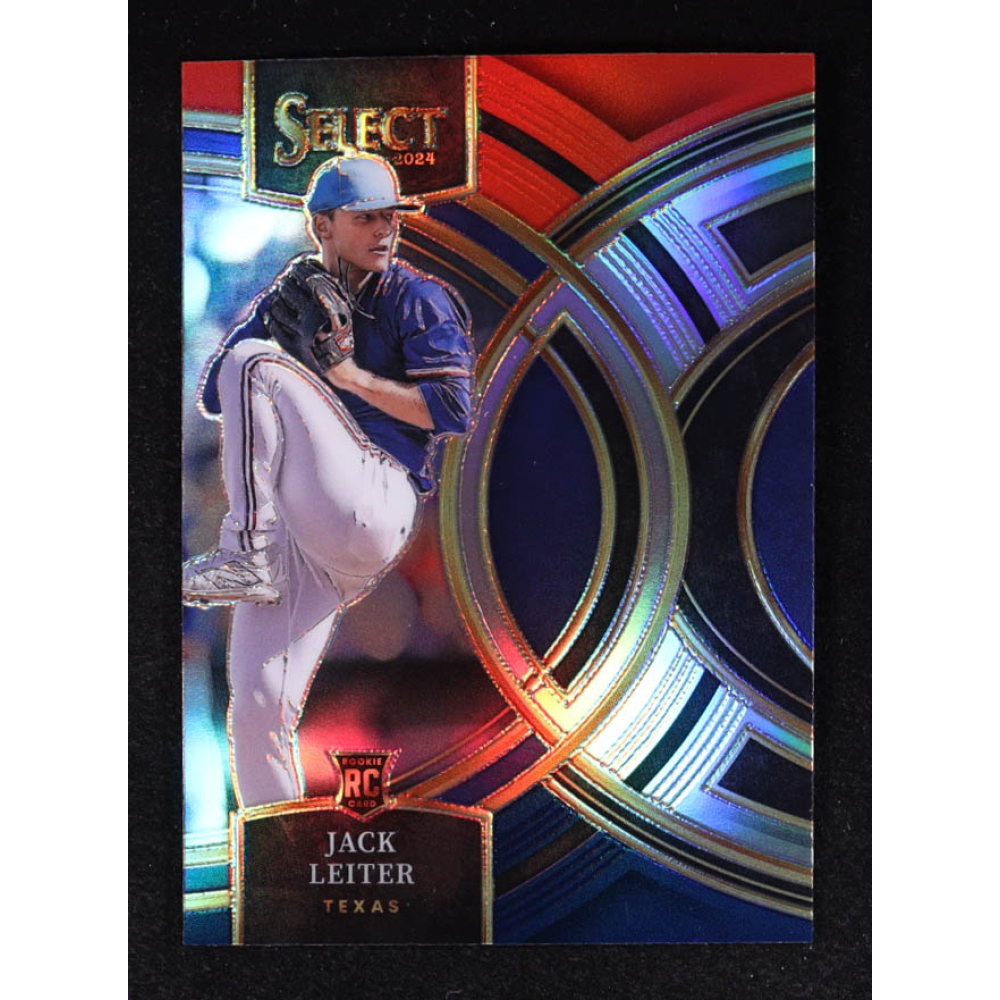 Jack Leiter 2024 Select Premier Level Prizms Red and Blue #16 RC at PristineAuction.com