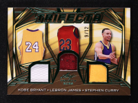 Kobe Bryant / LeBron James / Stephen Curry 2025 Leaf Trinity Trifecta Memorabilia Green #TF6 #9/12 at PristineAuction.com