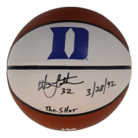 Christian Laettner Signed Duke Blue Devils Logo Basketball Inscribed "The Shot 3/28/92" (Schwartz) at PristineAuction.com