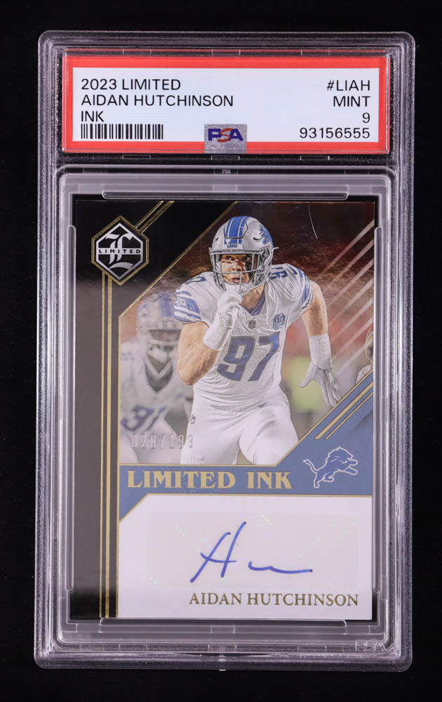 Aidan Hutchinson 2023 Limited Limited Ink #3 #028/199 (PSA 9) at PristineAuction.com Aidan Hutchinson 2023 Limited Limited Ink #3 #028/199 (PSA 9) at PristineAuction.com